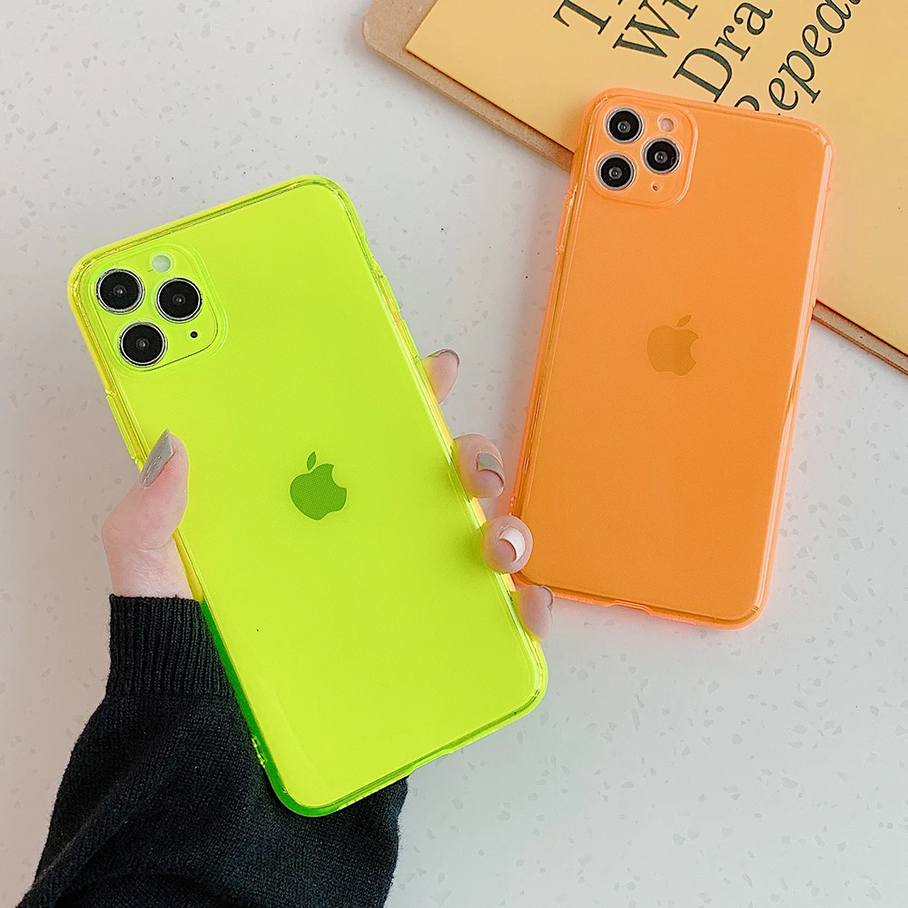 Флуоресцентный прозрачный чехол SUYACS для телефона iPhone 11 Pro Max XR X XS 7 8 Plus Защита