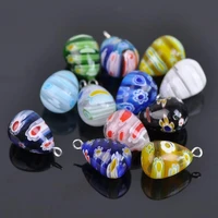 10pcs mixed 20x12mm teardrop millefiori glass loose pendants lot for diy necklace jewelry making findings