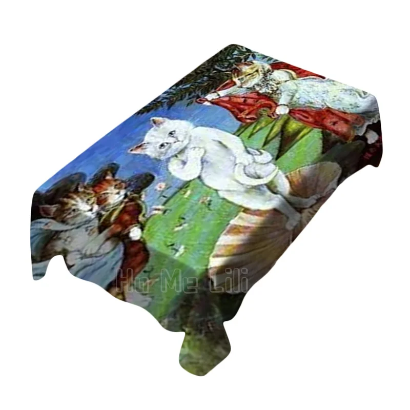 Забавная прямоугольная скатерть с родами кота от Ho Me Lili Западное искусство