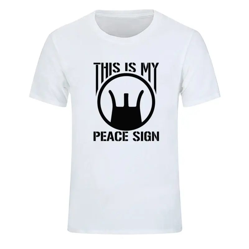 Мужская модная летняя футболка с надписью This Is My Peace облегающая Повседневная