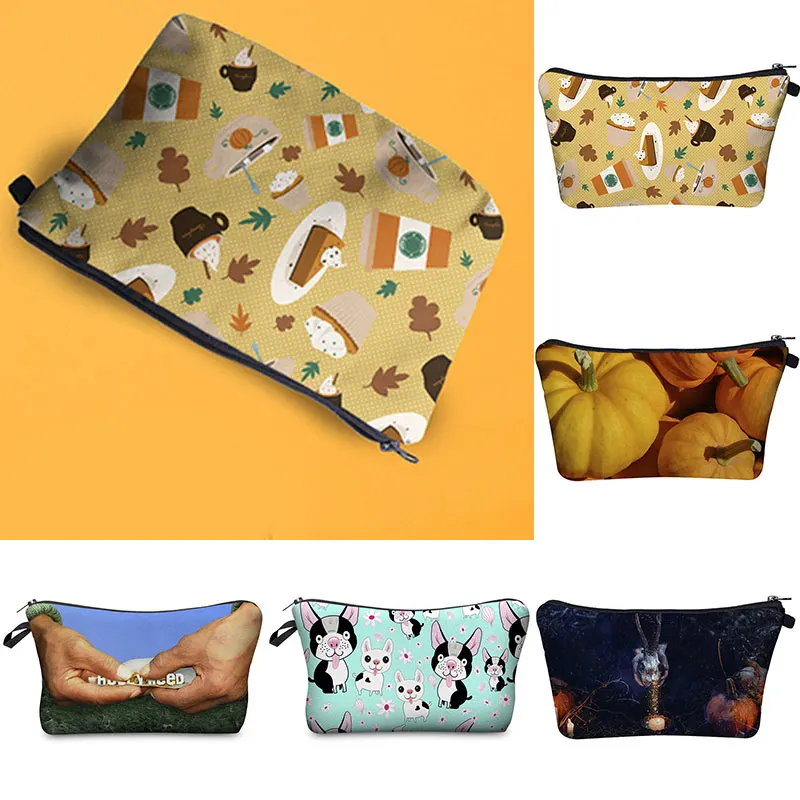 Модная дорожная косметичка для женщин с милым принтом портативная многоцветная