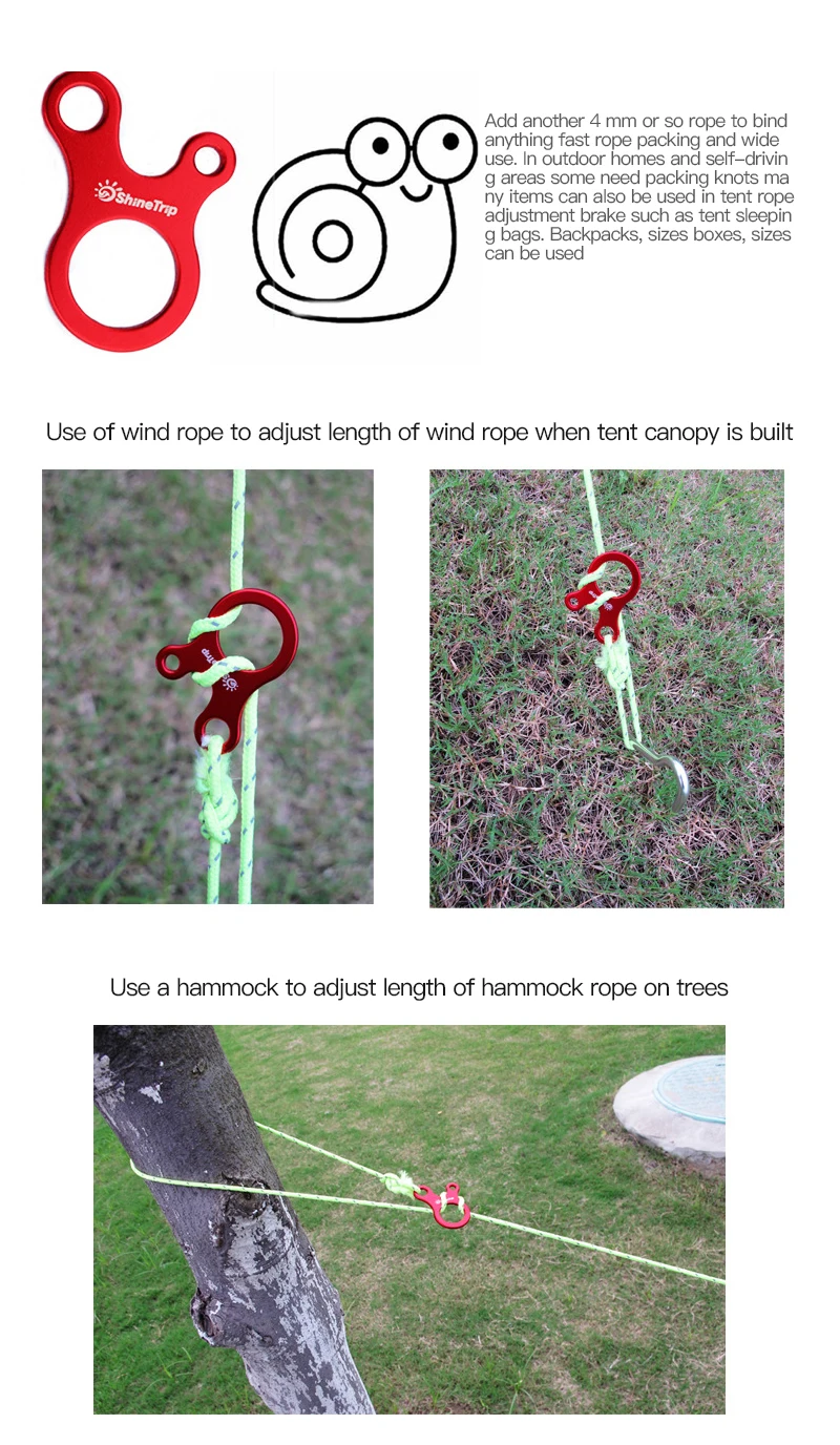 Уличная Пряжка для палатки из алюминиевого сплава быстрое завязывание узлов