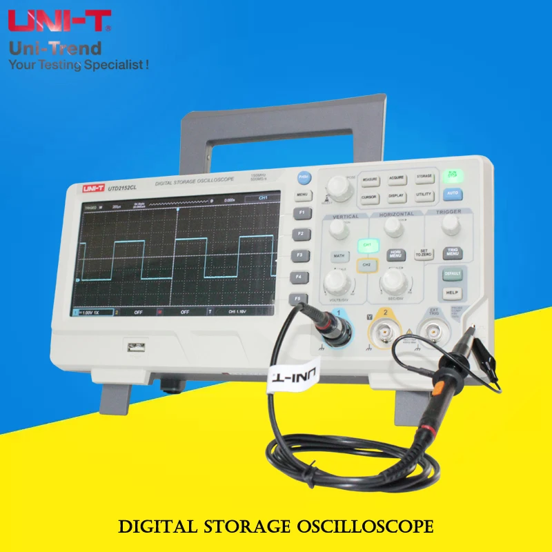 

UNI-T UTD2152CL/2072CL 2 channels/500MS/s sampling Digital storage oscilloscope electronic waveform measuring instrument