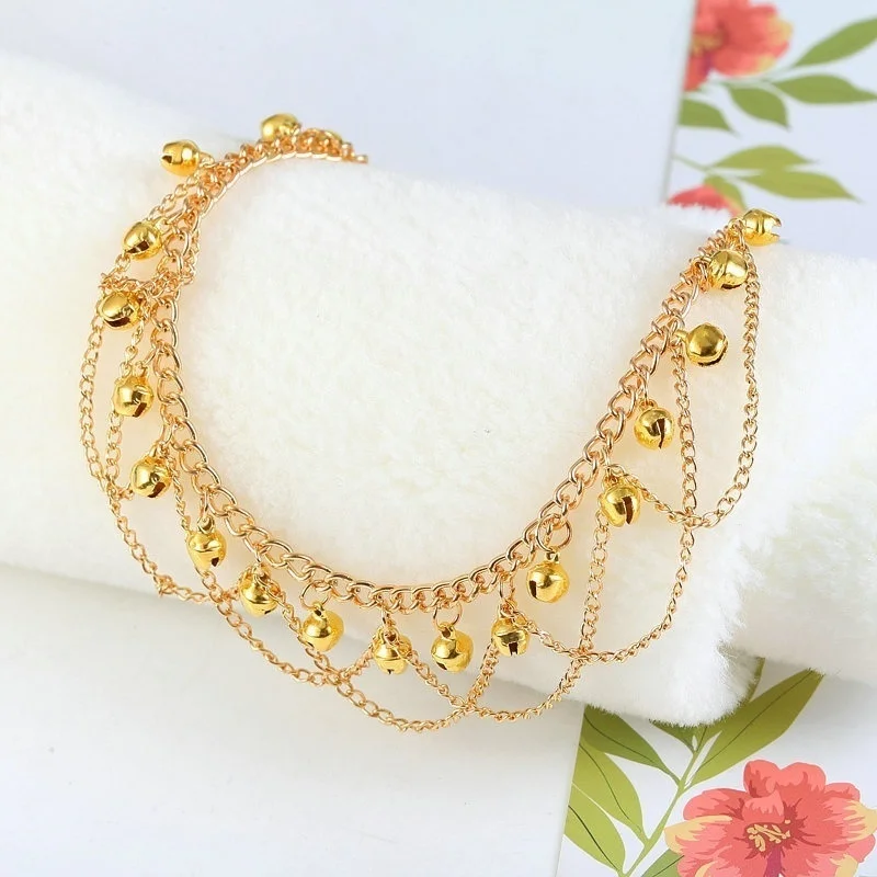 Золотая металлическая цепочка с кисточкой|Анклеты| |