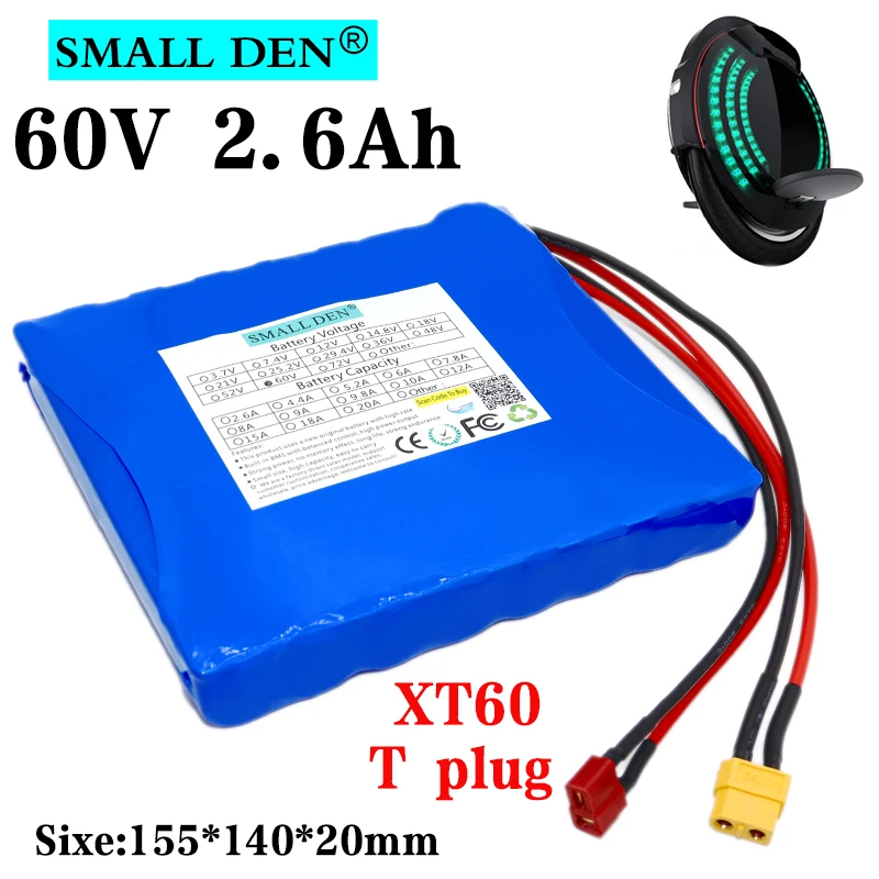 

60 в 18650 Ач 2600 литий-ионный аккумулятор 16S1P мАч Втч для электрического одноколесного скутера, балансировочная автомобильная аккумуляторная б...