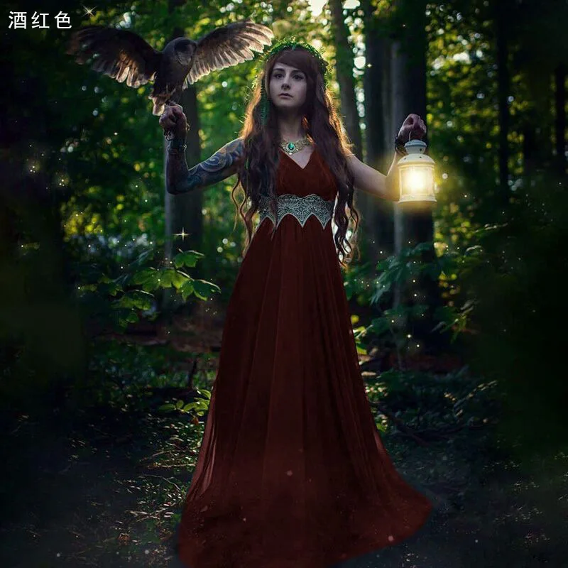 Платье принцессы в средневековом викторианском стиле косплей эльфов с открытыми