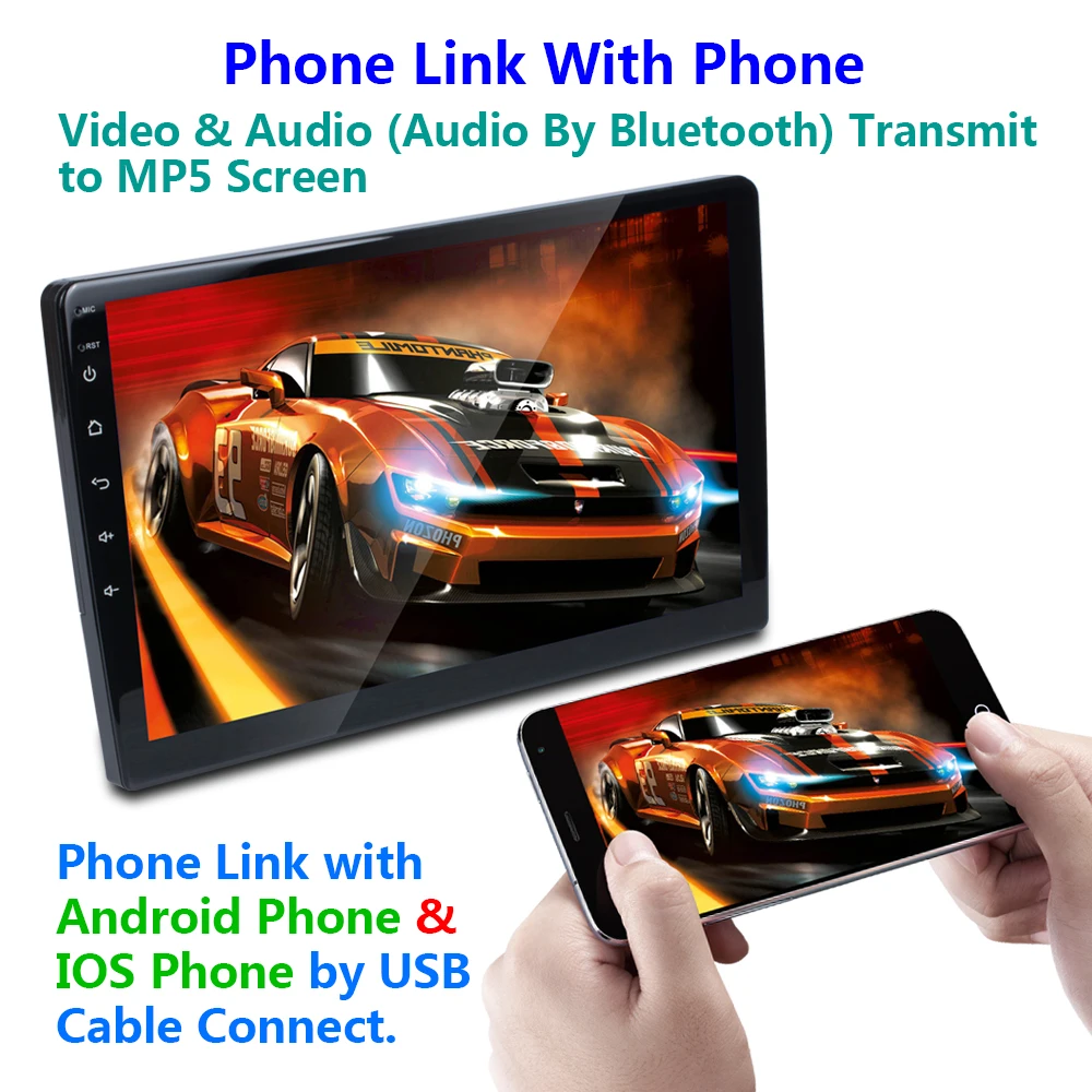 Автомагнитола AMPrime мультимедийный плеер 2 5D с 9 &quotэкраном FM-радио MP5 Bluetooth внешним