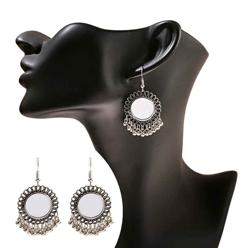 Фото Цыганские египетские Золотая кисточка серьги Jhumka ретро этнические круглые зеркальные серьги-подвески для женщин афганские мексиканские и... №2