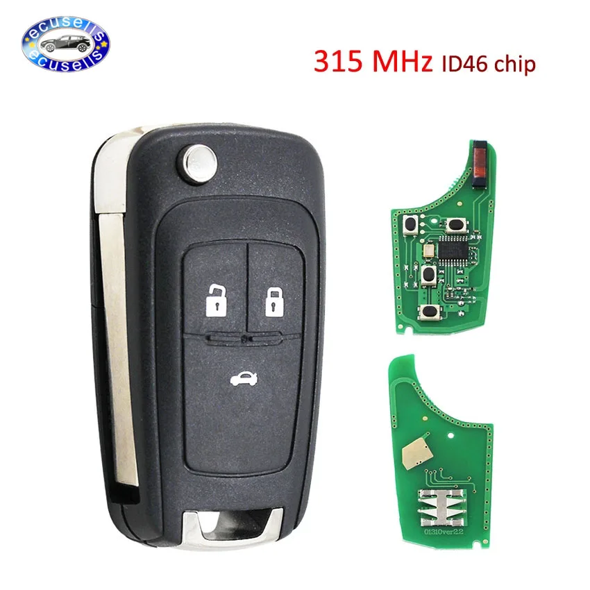 Пульт дистанционного управления брелок 3 кнопки 315 МГц с чипом ID46 для Chevrolet Cruze 2010