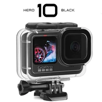 gopro 10 60m waterproof case underwater tempered glass lens diving protective housing shell cover for gopro hero 10 black parts