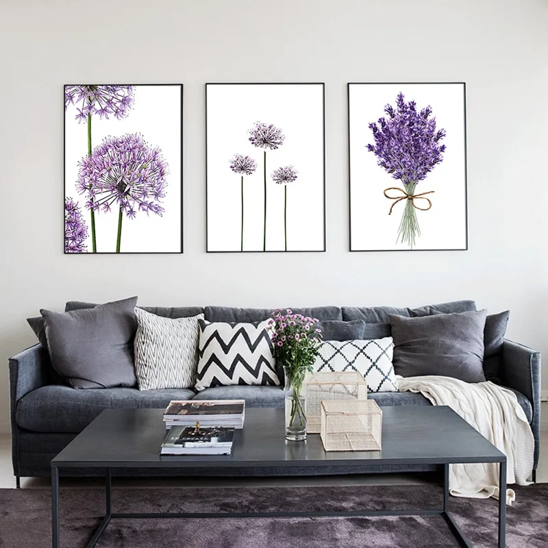 

Purple Lavender Flowers Poster Modern Canvas Painting Scandinavian Posters and Prints Home Decoration Bedroom Wall Art Pictures