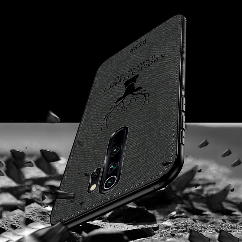 Тканевый чехол для Xiaomi Redmi Note 8 Pro классический тканевый матовый мягкий накладка