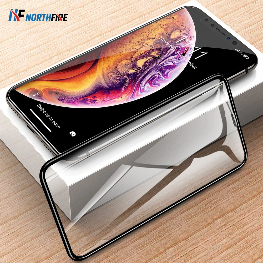 Закаленное стекло NORTHFIRE 9D с закругленными краями для iphone XS XR MAX X защита экрана