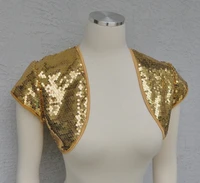 bridal wedding party silver or gold sequin bolero shrug short sleeves womens cape party elegant woman shawl made to order