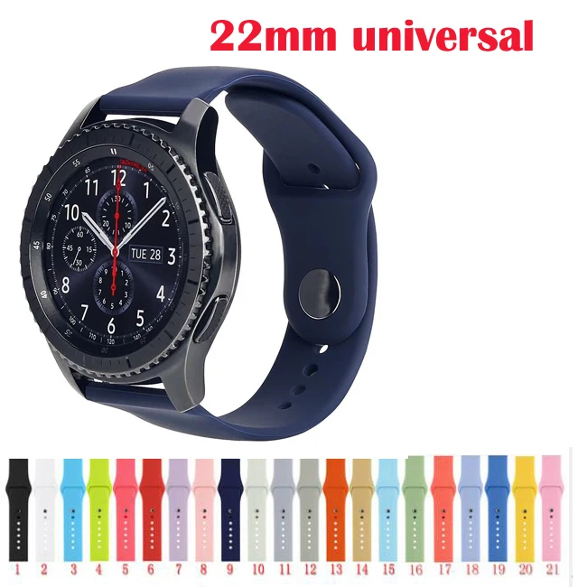 22 мм 20 мм для samsung Galaxy active 2 42 46 s2 S3 браслет live zenwatch ремешок силиконовый amazfit 3 2s 1 GTR GTS pace ремешок Bip