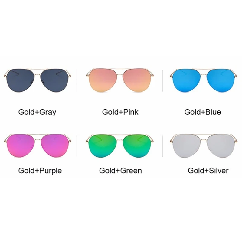

Fashion Pilot Mirror Sunglasses For Women Luxury Brand Designer Cool Sun Glasses 2020 Men Female Eyeware UV400 oculos de sol