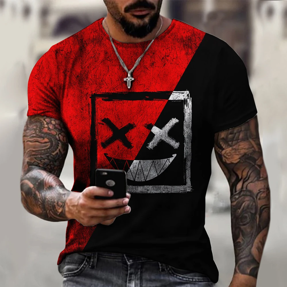 

Summer XOXO pattern 3d printed T-shirt 2021 new handsome fashion men's street casual trendy sweatshirt male O-neck T-s