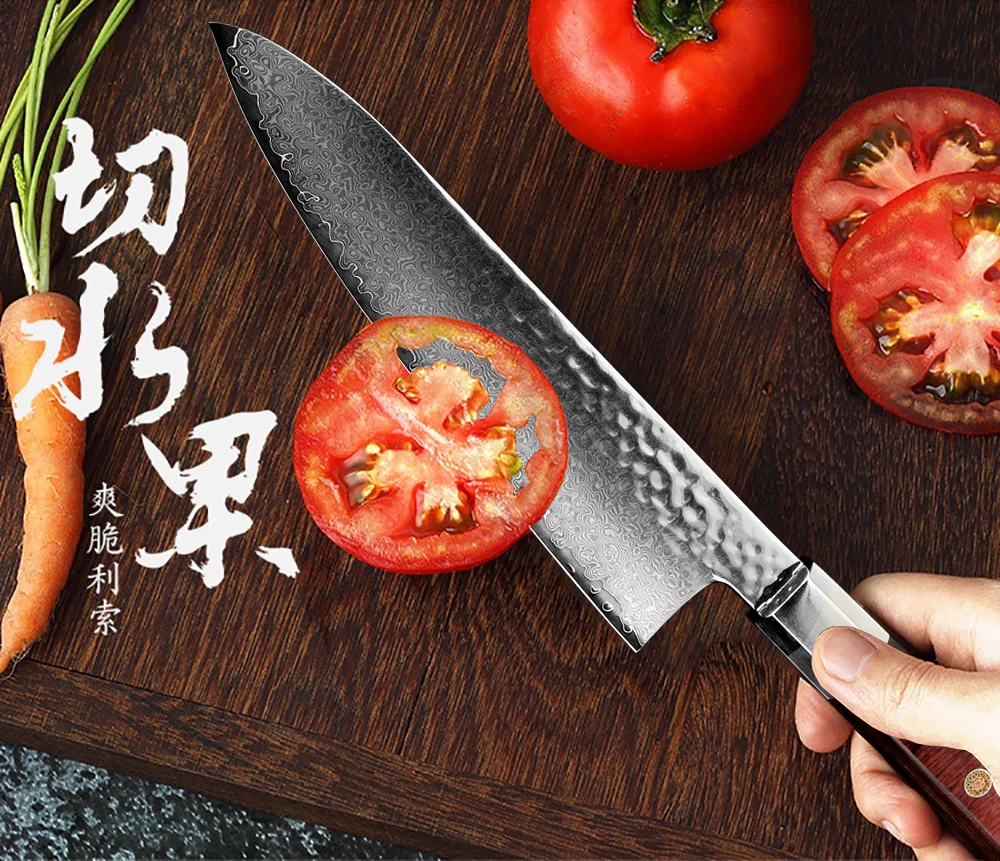 XITUO японский Дамасская сталь кухонный нож шеф повара Кливер ручной работы