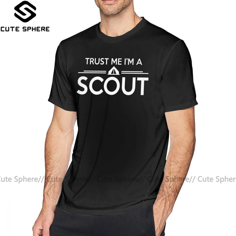 Футболка для бойскаута, Trust Me I M A Scout, Мужская футболка с принтом, большие размеры, потрясающая Пляжная футболка из 100 хлопка