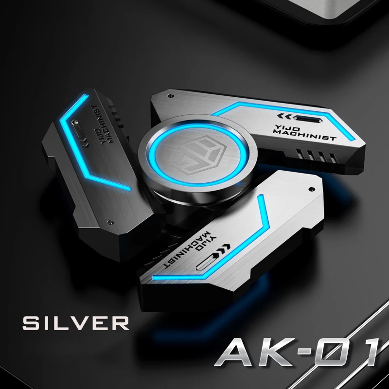 

New Mute Hand Spinner Copper Ash Luminous Light Bearing R188 Alloy Metal Relief Stress Toy Gift Box Fidget Senior Gyro Silent