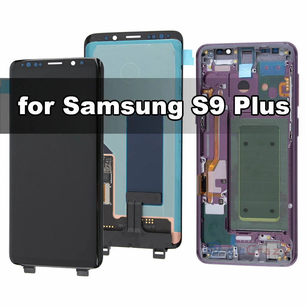 Original AMOLED for Samsung Galaxy S9 Plus G965F LCD Display with Touch Digitizer and Frame Assembly Replacement 100% Tested