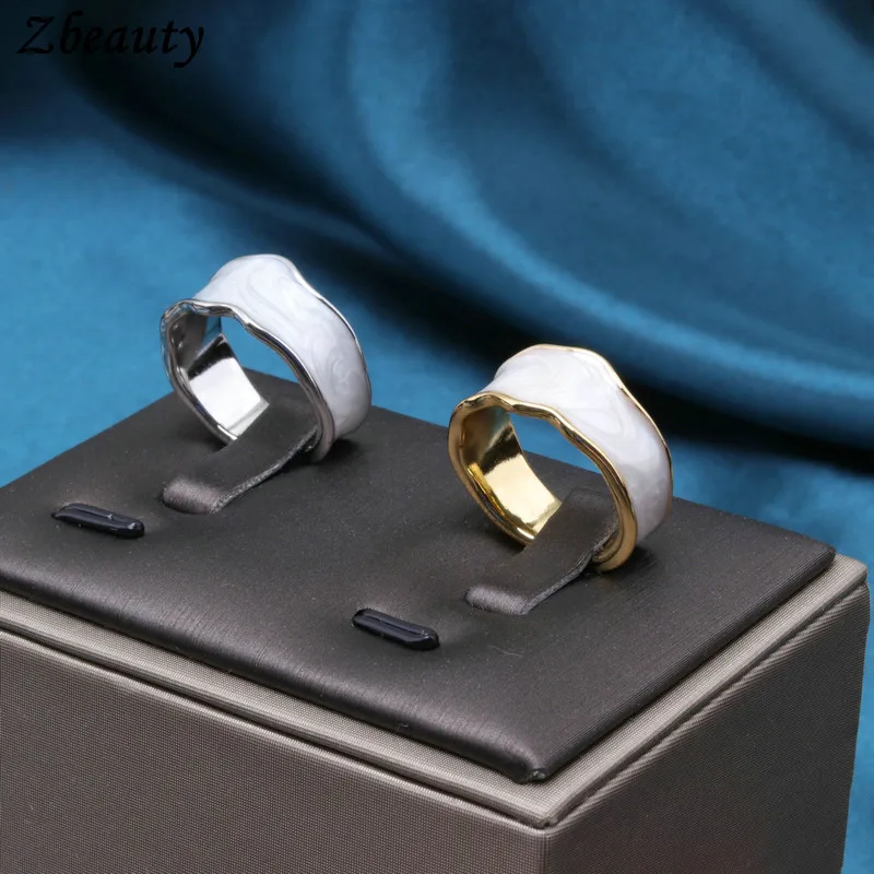 

10pcs Antique Irregular Drop Glaze Gold Color Rings for Women Men Confidante Elegant Party Jewelry Wholesale