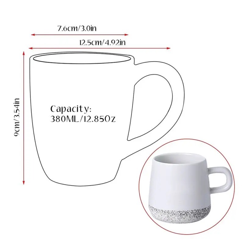 

Ceramic Coffee Mug Cup Set with Handle Teacup Hot Chocolate Water Cup 6PCS Party Tableware Set 12Oz