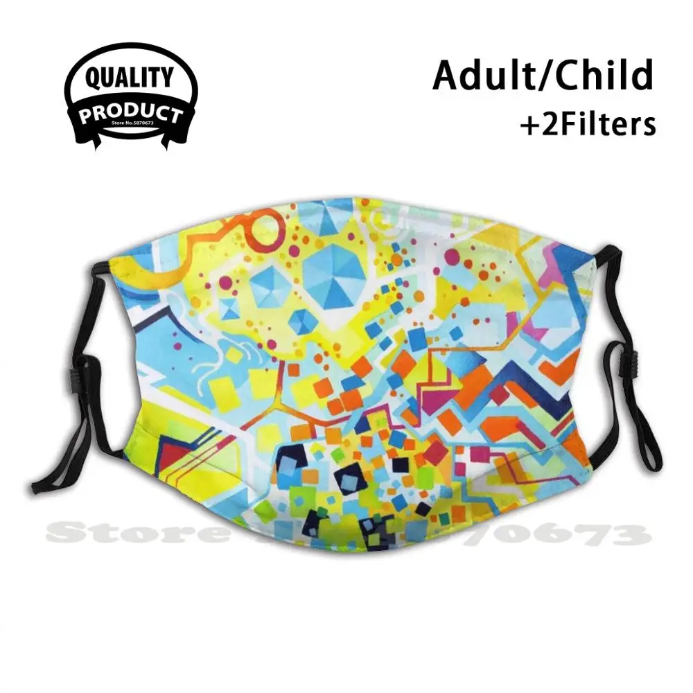 

Birth Of The Circle - Abstract Acrylic Canvas Painting Face Mask With Filter Geometric Acrylic Abstract Water Color Jeffjag