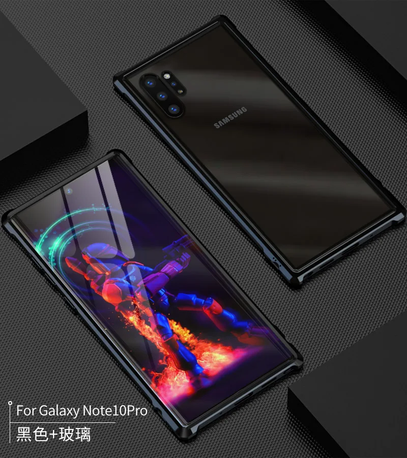 Note10plus, Высококачественная ультратонкая металлическая рамка, закаленное стекло, зеркальная оболочка для samsung galaxy note 10 plus, чехол, крышка, note10+ note10