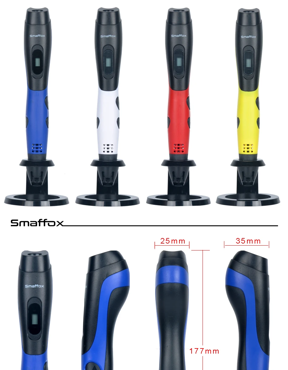 SMAFFOX 3D Ручка с 12 цветами 36 метров PLA нити печать Ручка Поддержка ABS и PLA Дети Diy ручка для рисования с ЖК-дисплеем 3д ручка