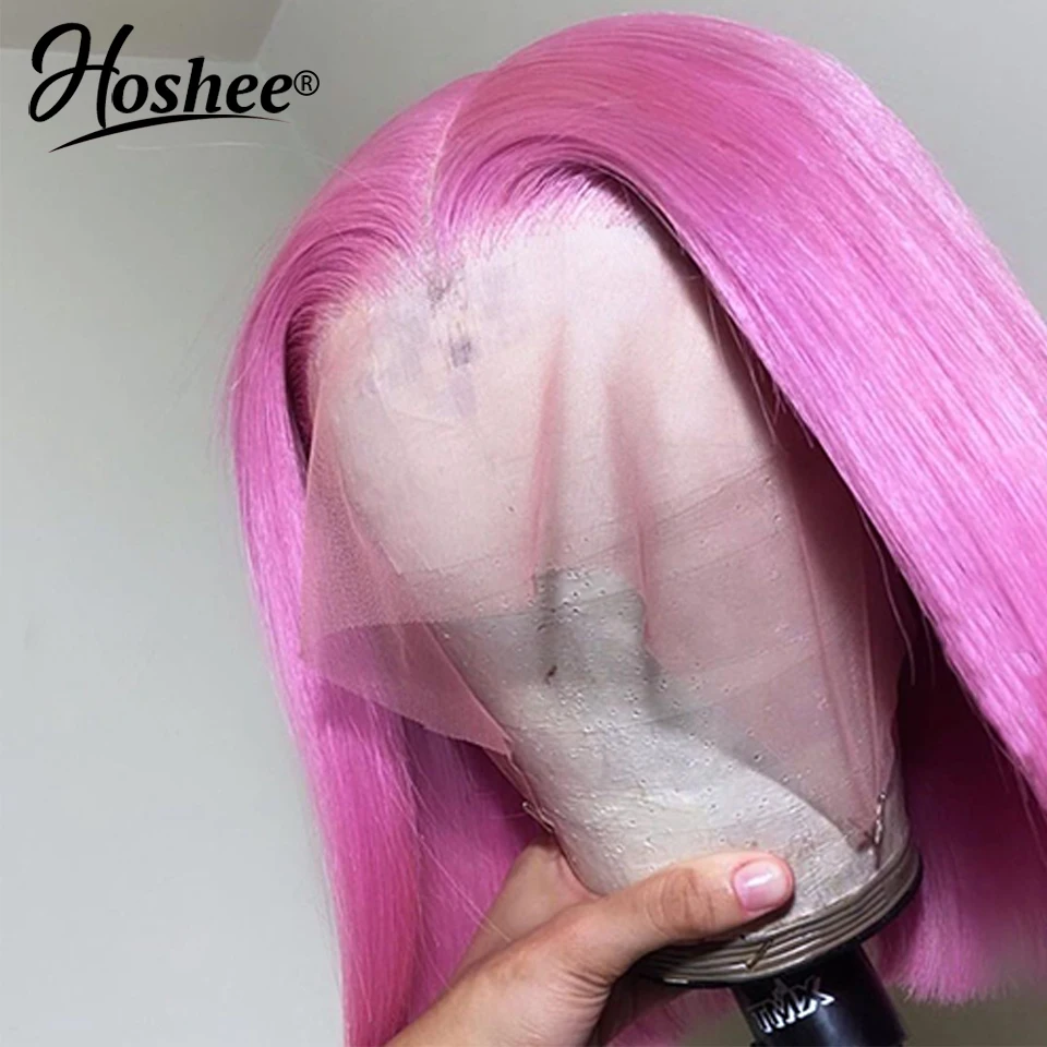 Парик для женщин Bob Femme прозрачный прямой розовый Реми 13x6 613 из натуральных волос |