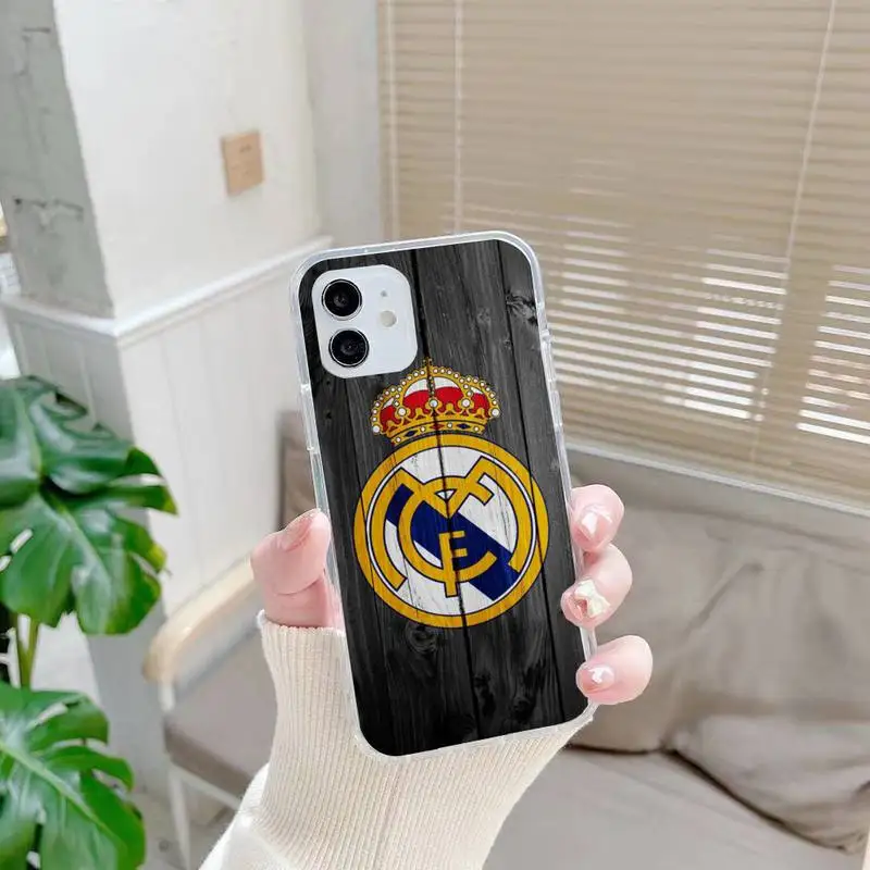 

Real Madrid Club Phone Case For iphone 7 8 plus x xr xs 11 12 mini pro max transparent nax fundas cover