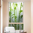 Матовая оконная пленка 120 см без клея, водонепроницаемая статическая липкая стеклянная фольга, наклейка на окно, зеленая бамбуковая декоративная пленка для ванной и кухни