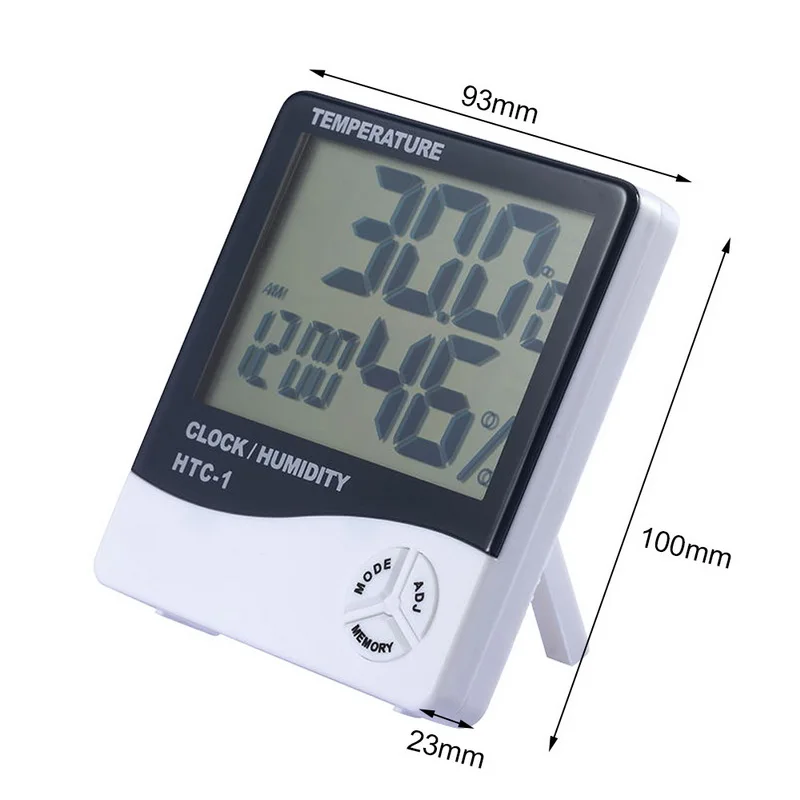 LCD Digital Temperature Humidity Meter HTC-1 HTC-2 Indoor Outdoor Hygrometer Thermometer Weather Station With Clock | Инструменты
