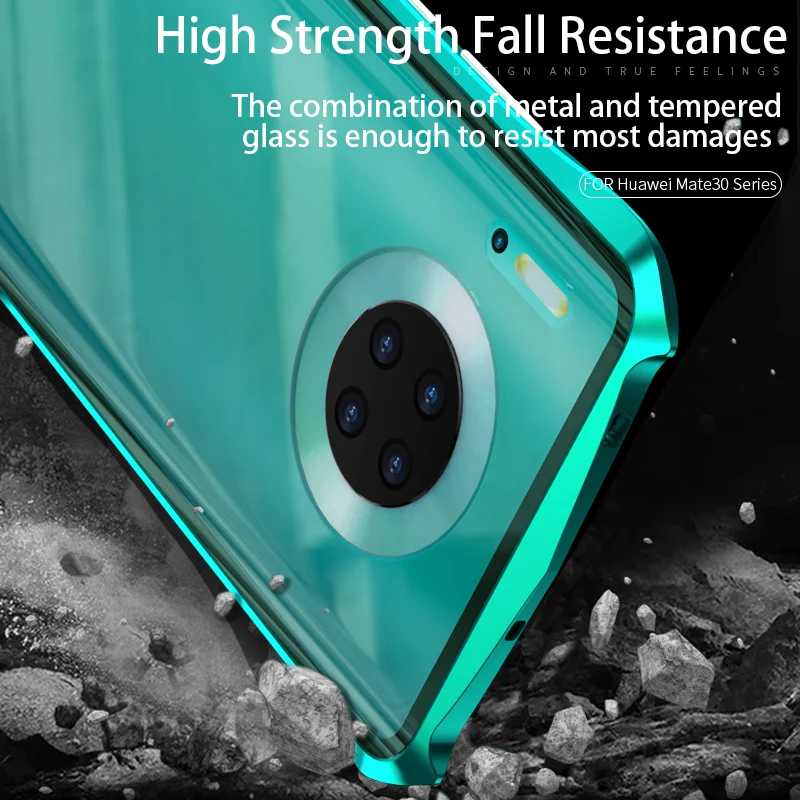 Двухсторонний стеклянный чехол для Huawei Mate 30 Pro с полной защитой 360 градусов