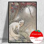 Картина на холсте с рисунком лисы китсунэ Йокай ФОКСФАЙР, настенный постер, печать, декор для гостиной, настенное искусство