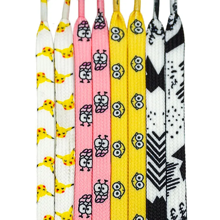 100 120 140cm cartoon shoelace flat shoes board shoes af1 high-top shoe lace suitable for men's shoes women's shoes lace fashion