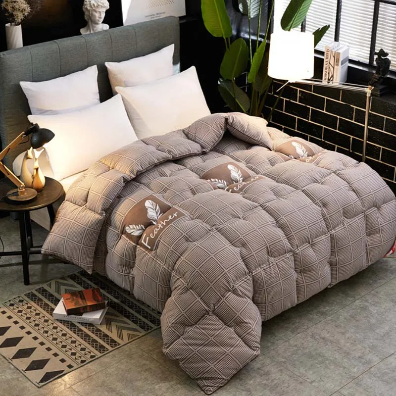 

High Grade Warm Duvet Winter Down Velvet Quilt Thickened Comforter King Queen Twin Size Print Quilts Blanket Comforters Weighted
