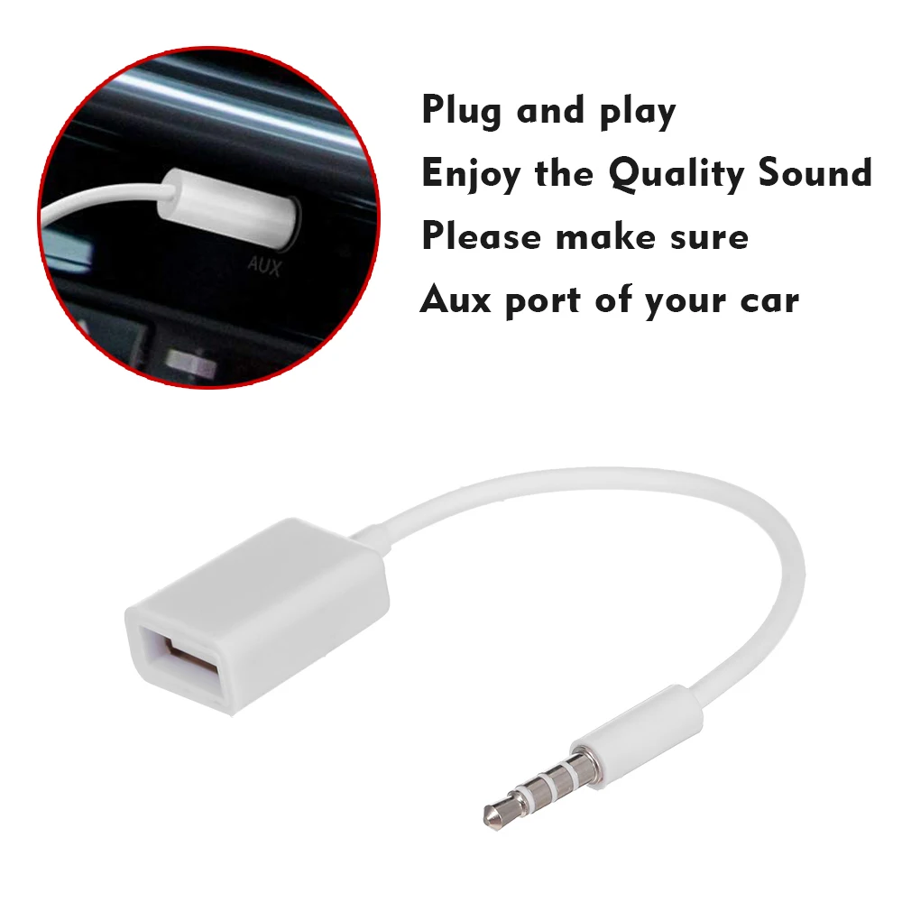 Адаптер для аудиокабеля USB Aux 3 5 мм штекер 2 0 гнездового автомобильного