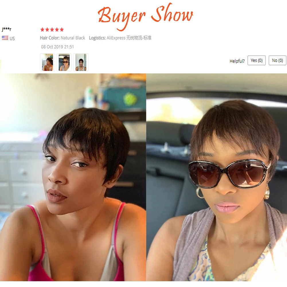 FAVE Pixie Cut парик короткие парики из человеческих волос бразильский Реми прямой парик натуральный черный с челкой зрелых и способный прическа парик