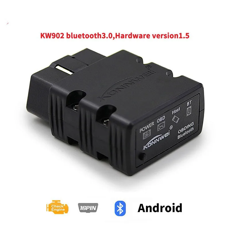 

Мини ELM 327 OBDII KW902 считыватель кодов для телефонов Android OBD2 сканер KW902 ELM327 V1.5 Bluetooth Автосканер