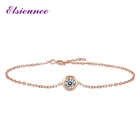 ELSIEUNEE чистого серебра 925 ювелирные изделия браслет 0.5ct D Цвет Муассанит браслеты из нержавеющей стали для девочек розовое золото Цвет свадебные ювелирные украшения