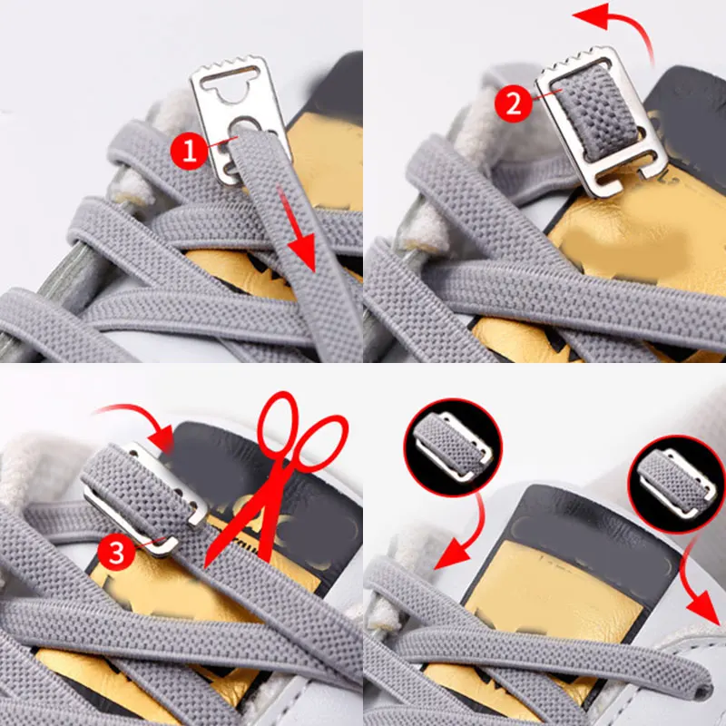 

New Elastic Locking Shoelaces Flats No Tie Shoelace Quick Sneakers Locking Shoe laces Kids Adult Women Men Shoes lace Strings