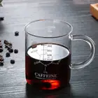 450 мл стеклянная кофейная чашка устойчивая к высоким температурам градуированная мерная чашка Ins посуда для напитков стеклянная чашка кружка для молока и завтрака