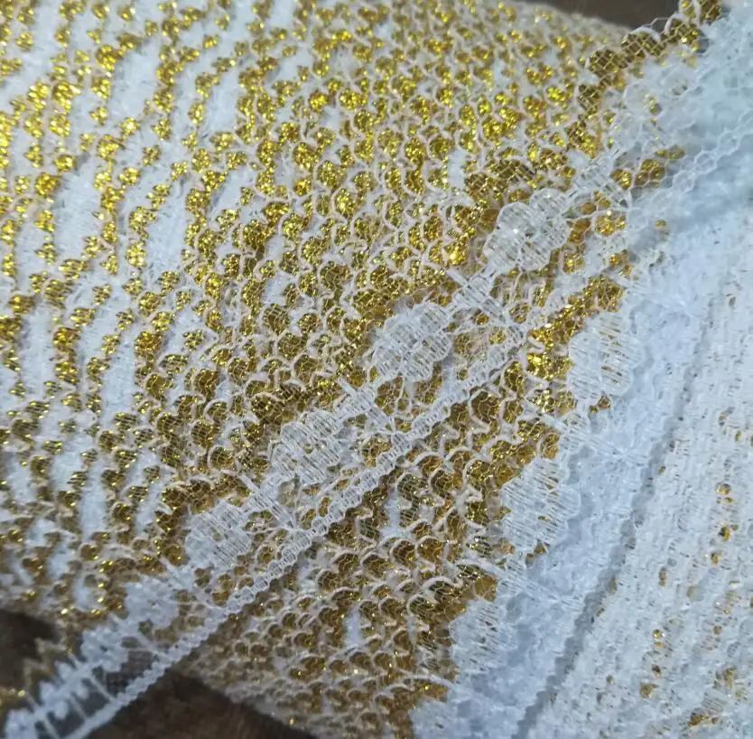 1 ярд 91 см Новая кружевная ткань материалы с вышивкой 8 ленты Цвет серебристый