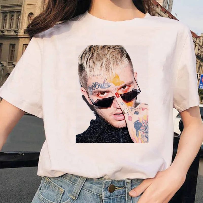 Рэппер Lil футболка с открытым носком рэп хип хоп LilPeep Girl Женская Футболка harajuku 90s Корейская Винтажная Футболка Tumblr футболка с рисунком Женская - Цвет: 20588