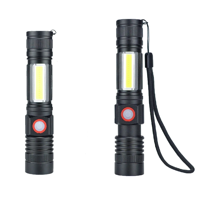XML T6 высокой мощности Светодиодный фонарь с приближением Портативный COB Sidelight USB