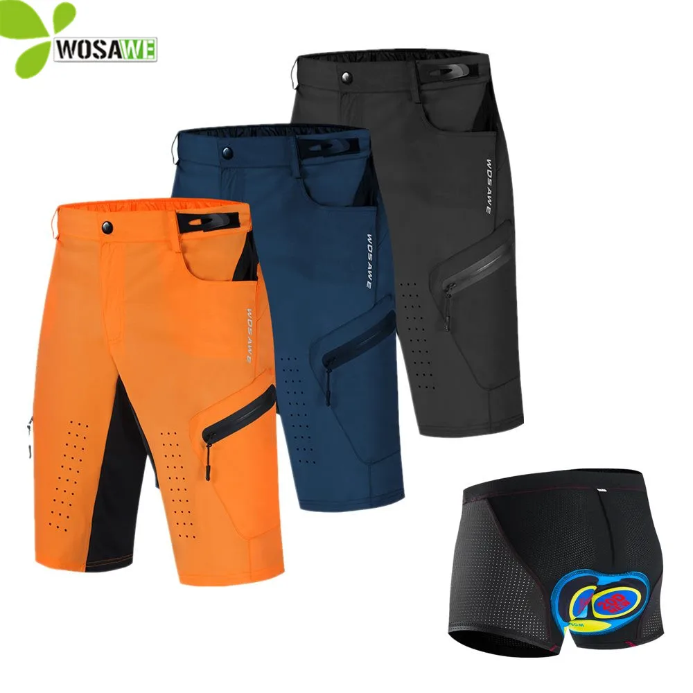 Мужские велосипедные шорты WOSAWE свободные водонепроницаемые Короткие штаны для