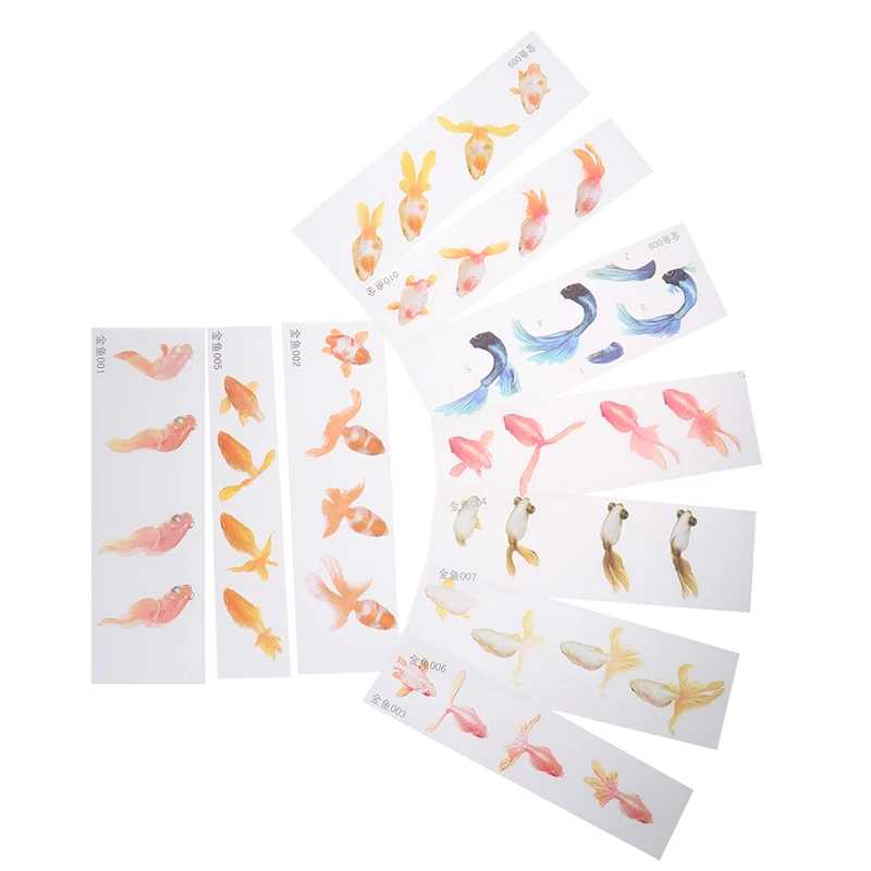 10 шт. 3D зеленые листья настоящая Золотая рыбка прозрачная водяная трава пленка