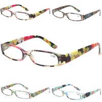 henotin reading glasses 4 pack spring hinge fashion women eyeglasses with small printed flower frame hd readers 1 03 04 06 0